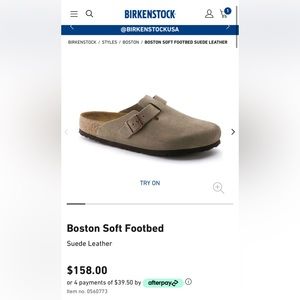 Birkenstock Boston - color Taupe - Size 37